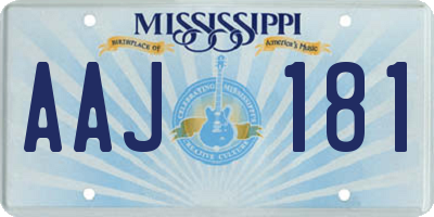 MS license plate AAJ181