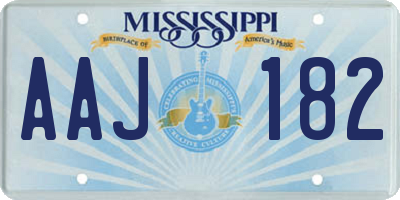 MS license plate AAJ182