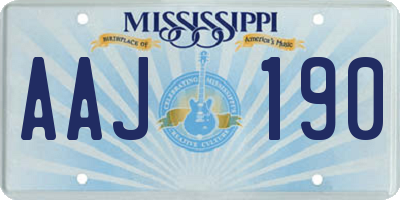 MS license plate AAJ190