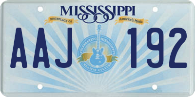 MS license plate AAJ192