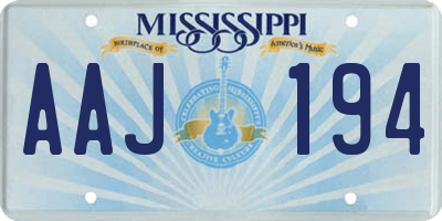 MS license plate AAJ194