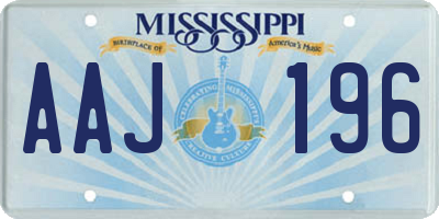 MS license plate AAJ196