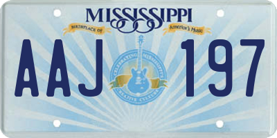 MS license plate AAJ197