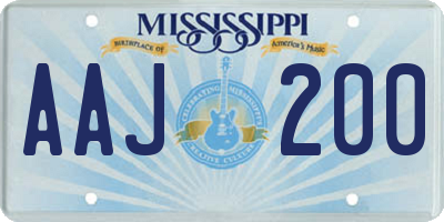 MS license plate AAJ200