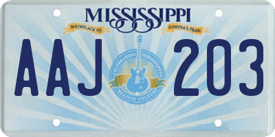 MS license plate AAJ203