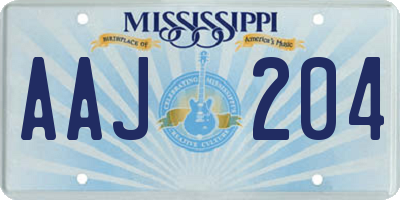 MS license plate AAJ204