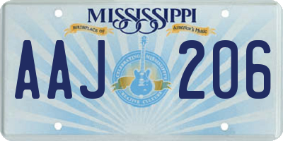 MS license plate AAJ206