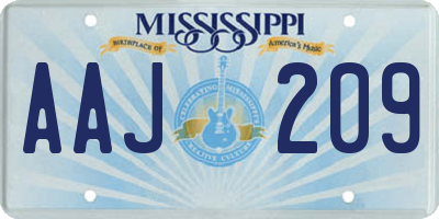 MS license plate AAJ209