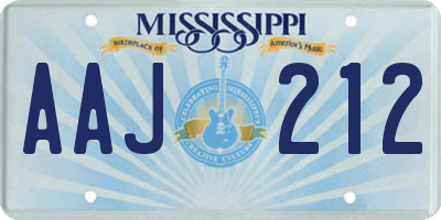 MS license plate AAJ212