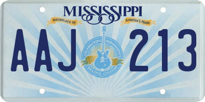 MS license plate AAJ213