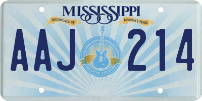 MS license plate AAJ214