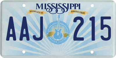 MS license plate AAJ215