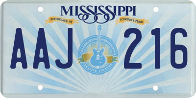 MS license plate AAJ216