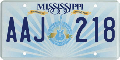 MS license plate AAJ218