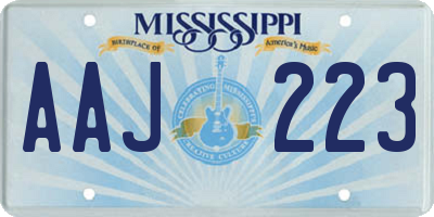 MS license plate AAJ223