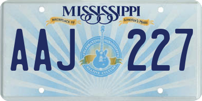 MS license plate AAJ227