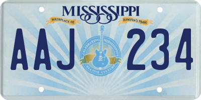 MS license plate AAJ234