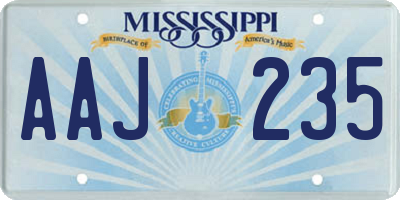 MS license plate AAJ235