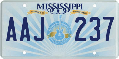 MS license plate AAJ237