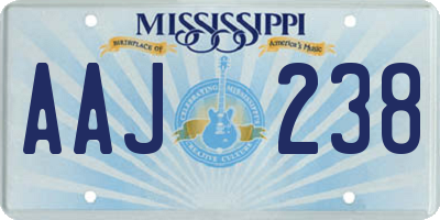 MS license plate AAJ238