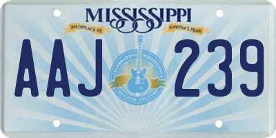 MS license plate AAJ239