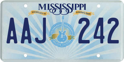 MS license plate AAJ242