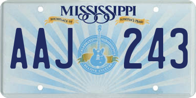 MS license plate AAJ243