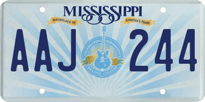 MS license plate AAJ244