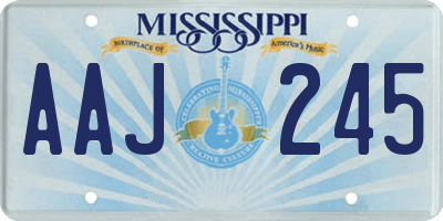 MS license plate AAJ245