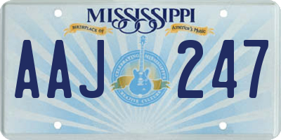 MS license plate AAJ247