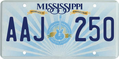 MS license plate AAJ250