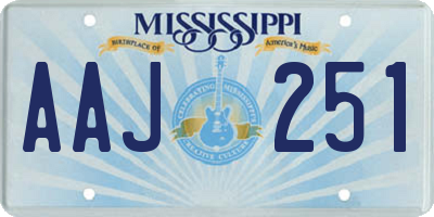 MS license plate AAJ251