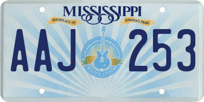 MS license plate AAJ253