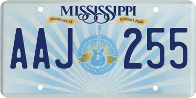 MS license plate AAJ255