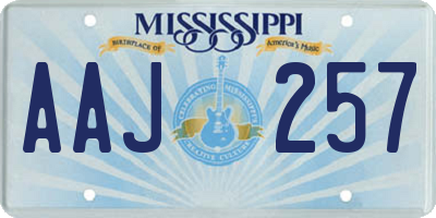 MS license plate AAJ257
