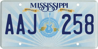 MS license plate AAJ258