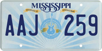 MS license plate AAJ259