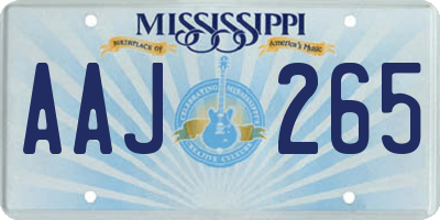 MS license plate AAJ265