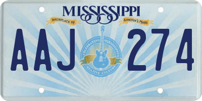 MS license plate AAJ274