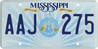 MS license plate AAJ275