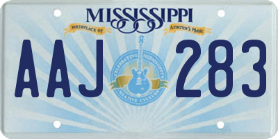 MS license plate AAJ283