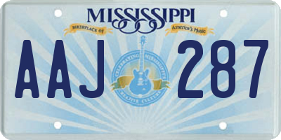 MS license plate AAJ287