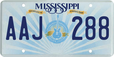 MS license plate AAJ288