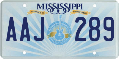 MS license plate AAJ289