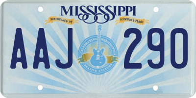 MS license plate AAJ290