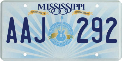 MS license plate AAJ292