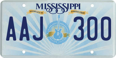 MS license plate AAJ300