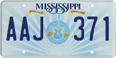 MS license plate AAJ371