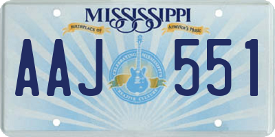 MS license plate AAJ551