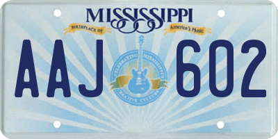 MS license plate AAJ602